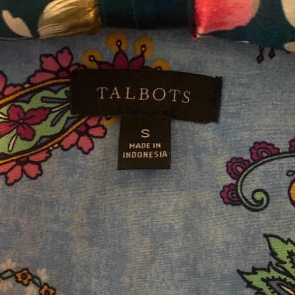 Talbots COTTON SWIRLY PAISLEY BUTTON FRONT - Picture 5 of 7